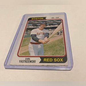 Carl Yastrzemski 1974 Topps Baseball Card Hall of Fame inductee vintage